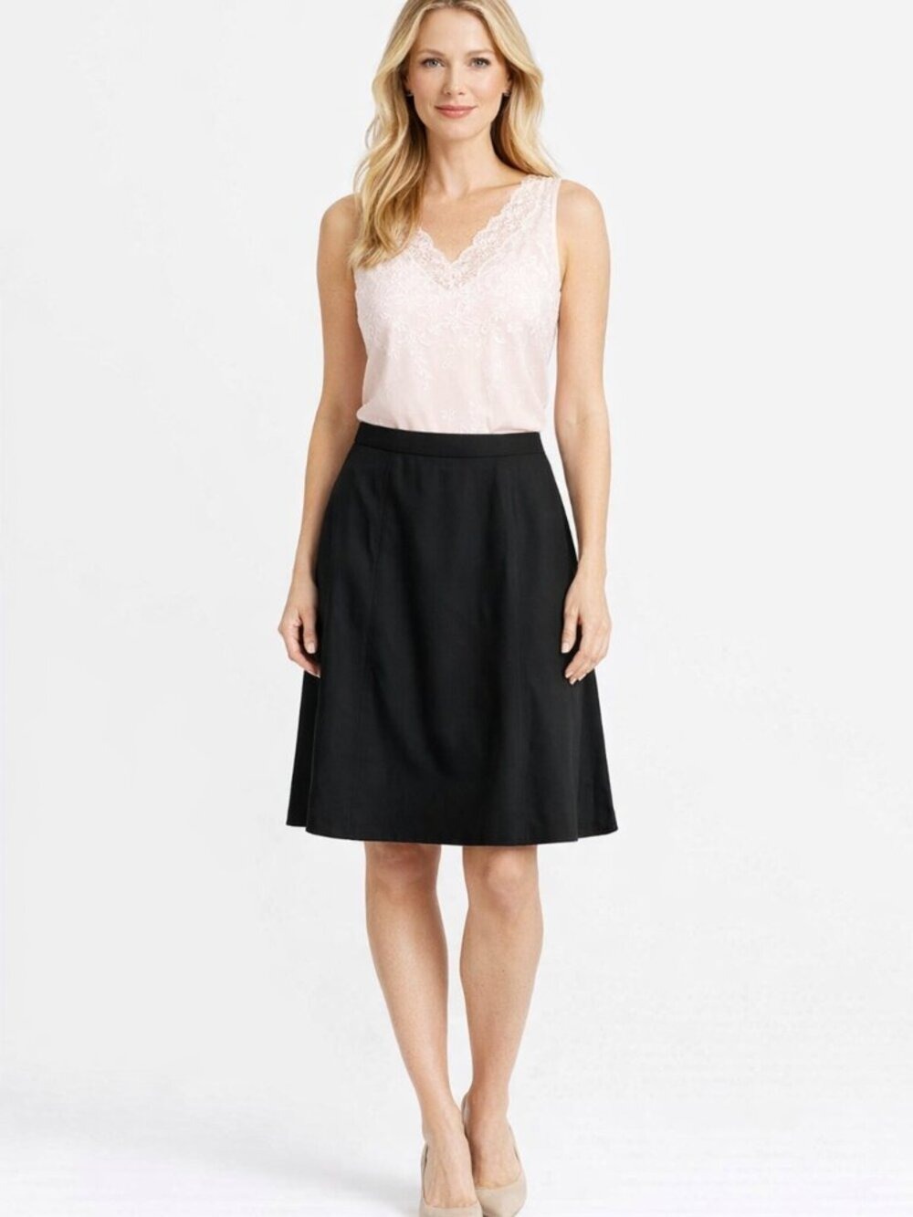 Lauren Ralph Lauren Black Flare Skirt Size 10